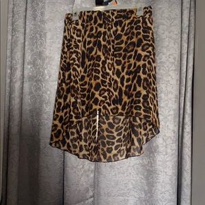 Cheetah Print High-Low Skirt